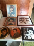 2 oval pictures of Elvis Presley, a framed print of Lou Gehrig (played in 2,130 consecutive games,