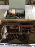 Gas torch set, large C-clamp, Small block plane, anchors, and wire brush.