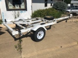 SINGLE AXLE TRANSPORT TRAILER CONVERTED SHORE STATION BOAT TRAILER