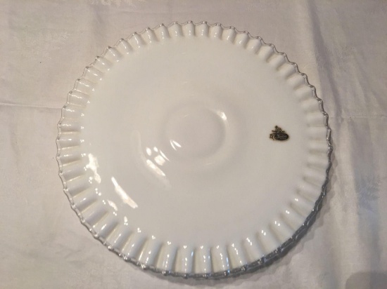 Fenton 12'' diameter scalloped cake platter.