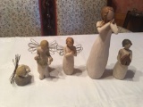 Willow tree (5 in boxes), Dreaming Angel, Guardian Angel, Remembrance, Joy, MiCasa.