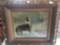 Vintage print of Collie dog in snow storm with Lamb