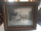 Linda Bennett, Amish print of old farmhouse and a clothes line. Beautiful oak ornate frame