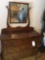 Tiger sawn Oak dresser with wishbone square beveled mirror, three drawers with skeleton locks (no