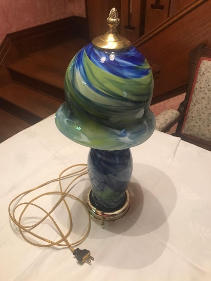 20" Bogenrief studio blown glass table lamp