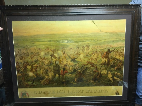 Print of Custer's Last Fight taken from the artist sketch of the original painting by Cassily Adams