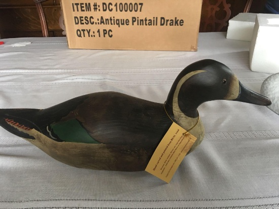 Ducks Unlimited Antique Pintail Drake decoy