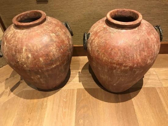 (2) - 20'' tall handled Mexican style pots.