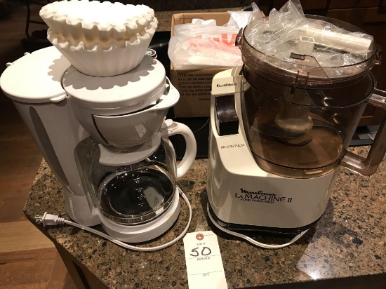 La machine II food processor and 12 cup coffee maker