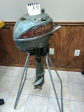 Vintage Johnson Sea-Horse Outboard Motor w/ Stand