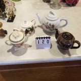 4 various size Tea Pots