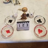 4-Glass coasters & 2 glasses