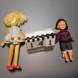 Wood and plastic dolls
