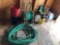 50+ ft rubber garden hose, hose and reel, (2) hand sprayers, garden tools, sprinkling cans and more!