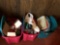 2-totes of Christmas decorations and 1- tote of baskets-picnic basket, and miscellaneous.