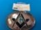 Masonic belt buckle with inlay turquoise/sterling