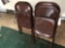 (4) metal brown folding chairs, NO SHIPPING!