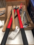 (2) pruners and (4) various sized crescent wrenches