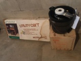 Montgomery Ward ice cream maker/freezer and disassembled utility cart. NO SHIPPING!