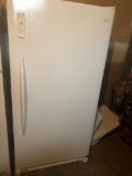 2012 Frigidaire upright freezer approximately 18 cu. ft. White and in excellent condition!
