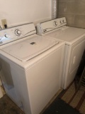 Matching Maytag washer and front load electric dryer, white in color and nice condition!