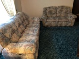 3 cushion sofa with end recliners and matching loveseat with end recliners NO SHIPPING