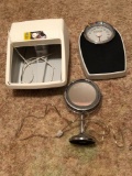 William Powers 300 pound scale, footbath and lighted makeup mirror