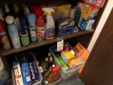 Lots of cleaning supplies, garbage bags and tinfoil wrap and baggies