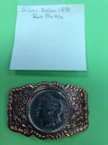 1891 silver dollar belt buckle