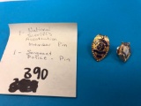 National sheriffs Association member pin and Sergeant police pin