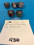 5- men's rings of which 3-are army/military and 2-sheriff