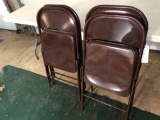 (4) metal brown folding chairs, NO SHIPPING!