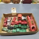 Box of Metal Toy Trucks