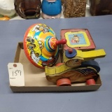 Fisher-Price Gabby Goose, Mattel Jack in box and spin top