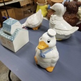 Lot of 3 Cookie Jars and Goose