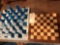 Ivory chess board (Complete except for one white broken king), wooden chess board. Shipping