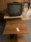 Sony tv, 2 stands, 6' table, book shelf, table mount light. No shipping