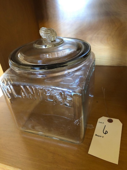Glass Planter's Peanut jar