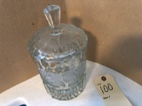 Lead crystal jar w/glass lid