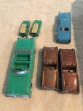 2 boxes: One box is full of Tootsie toys. Shell truck, cars (Oldsmobile, Ford Thunderbird, 2
