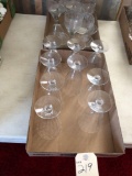 Etched sherbets, Wine glasses & goblets
