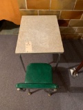 Child's chrome Formica table with 1 chair. No shipping