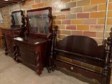 Walnut-Genuine-Mahogany 3 piece heavy bedroom set. Grace Darling Wheeler-Okell Co., Nashville