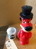 Hopalong Cassidy cup & Huckleberry Finn piggy bank