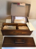 Many old recipes in wooden box
