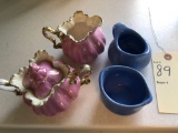 Haeger creamer & sugar & Pink creamer & sugar