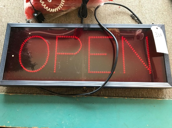 Leotek Lighted OPEN Sign, Life Jackets and Telephone
