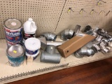 Large Assortment Metal Duct Pipe, Elbows, and Sealant Products