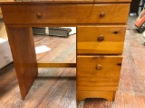 Pine Knee Hole Desk w/ Drawers