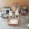 Assortment Dresser Lamps Cassette Player and Decorative Items